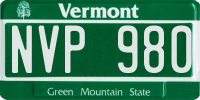 VT license plate NVP980