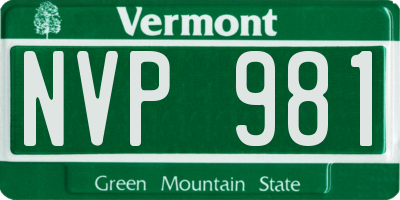 VT license plate NVP981