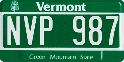 VT license plate NVP987