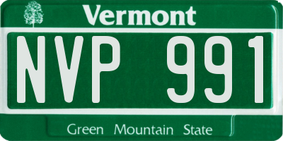 VT license plate NVP991