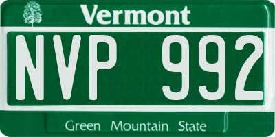 VT license plate NVP992