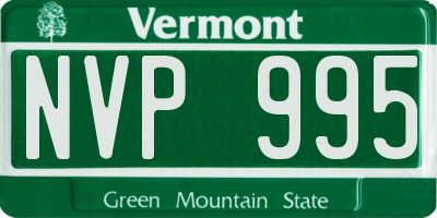 VT license plate NVP995