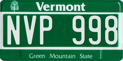 VT license plate NVP998