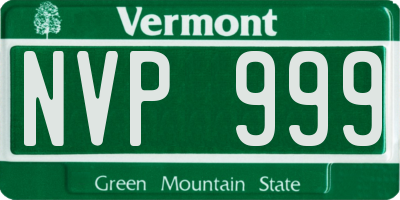 VT license plate NVP999