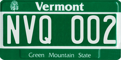 VT license plate NVQ002