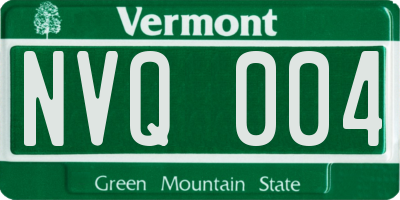 VT license plate NVQ004