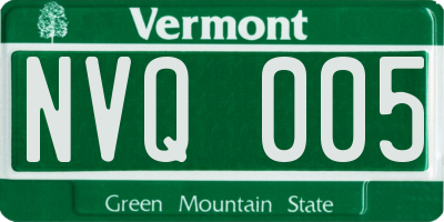 VT license plate NVQ005