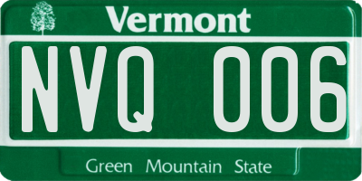 VT license plate NVQ006
