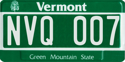 VT license plate NVQ007