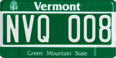 VT license plate NVQ008