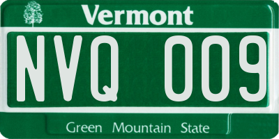 VT license plate NVQ009
