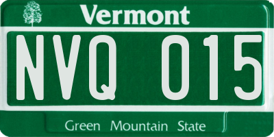 VT license plate NVQ015