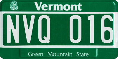 VT license plate NVQ016