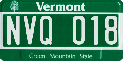 VT license plate NVQ018