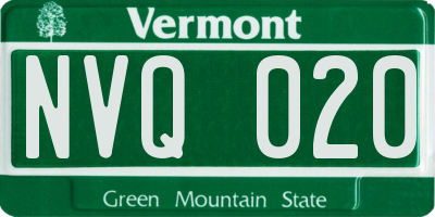 VT license plate NVQ020