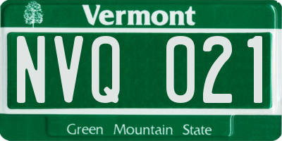 VT license plate NVQ021