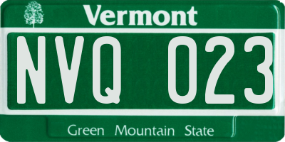VT license plate NVQ023