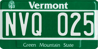 VT license plate NVQ025