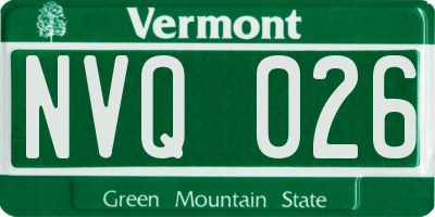 VT license plate NVQ026