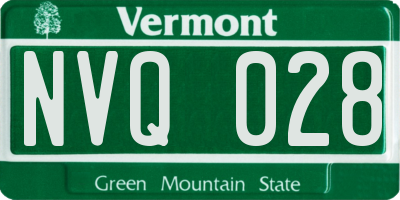 VT license plate NVQ028