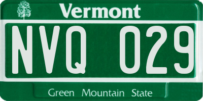 VT license plate NVQ029