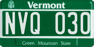 VT license plate NVQ030
