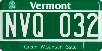VT license plate NVQ032