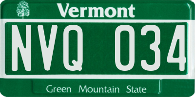 VT license plate NVQ034