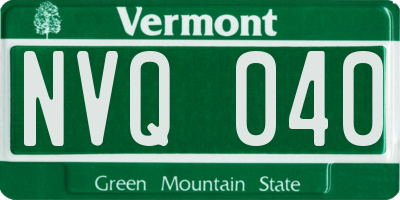 VT license plate NVQ040