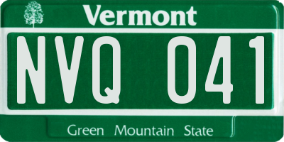 VT license plate NVQ041