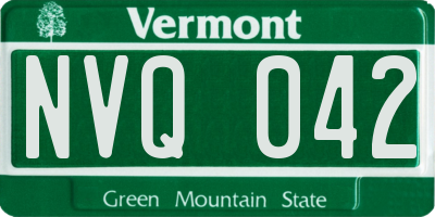 VT license plate NVQ042