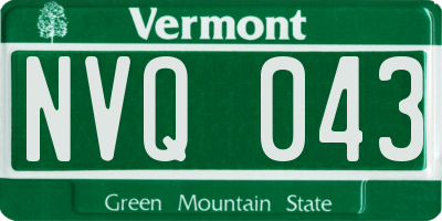 VT license plate NVQ043