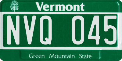 VT license plate NVQ045