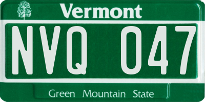VT license plate NVQ047