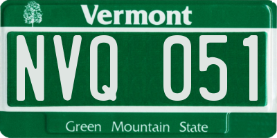 VT license plate NVQ051