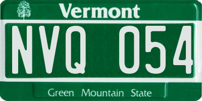 VT license plate NVQ054