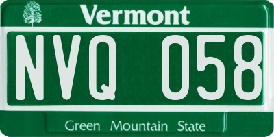 VT license plate NVQ058