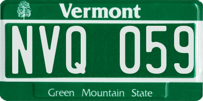 VT license plate NVQ059
