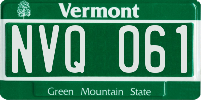 VT license plate NVQ061