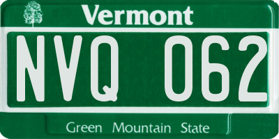 VT license plate NVQ062