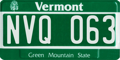 VT license plate NVQ063