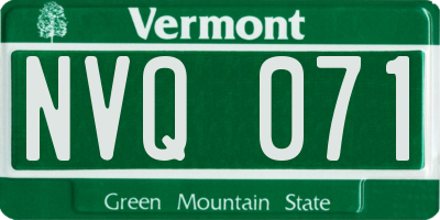 VT license plate NVQ071