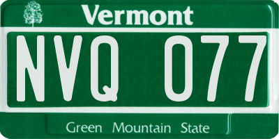 VT license plate NVQ077