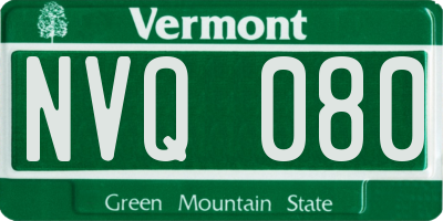 VT license plate NVQ080