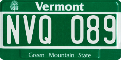 VT license plate NVQ089