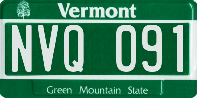 VT license plate NVQ091