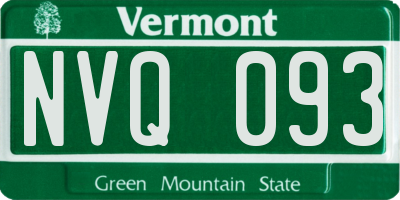 VT license plate NVQ093