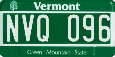 VT license plate NVQ096
