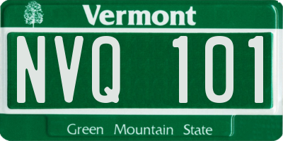 VT license plate NVQ101