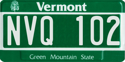 VT license plate NVQ102